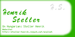 henrik steller business card